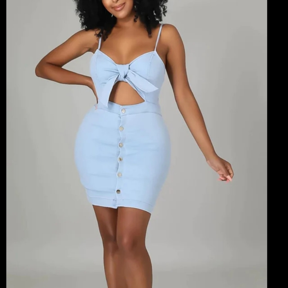 Stretch denim dress